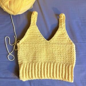 Handmade Yellow Crochet Tank Top